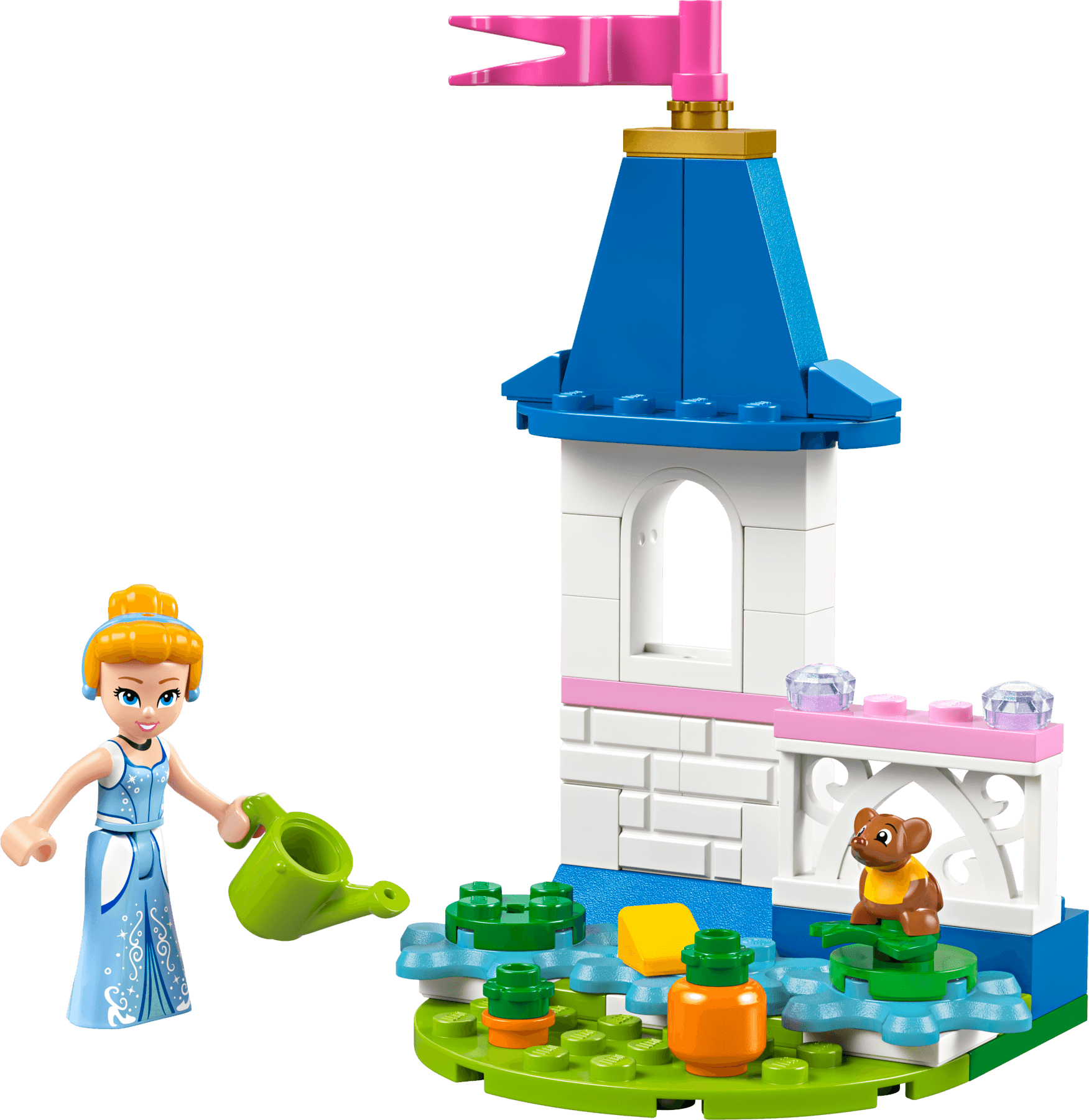 Miniaturowy zamek Kopciuszka z ogrodem