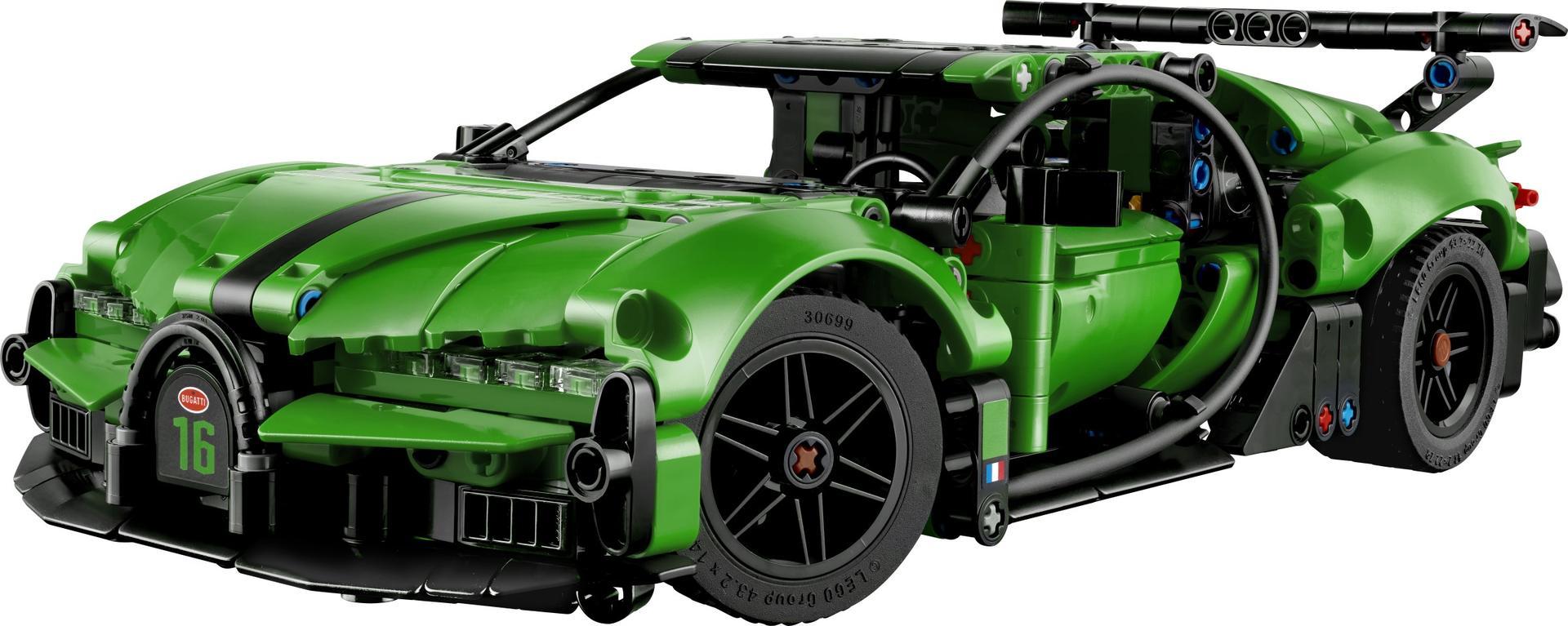 Zielony hipersamochód Bugatti Chiron Pur Sport