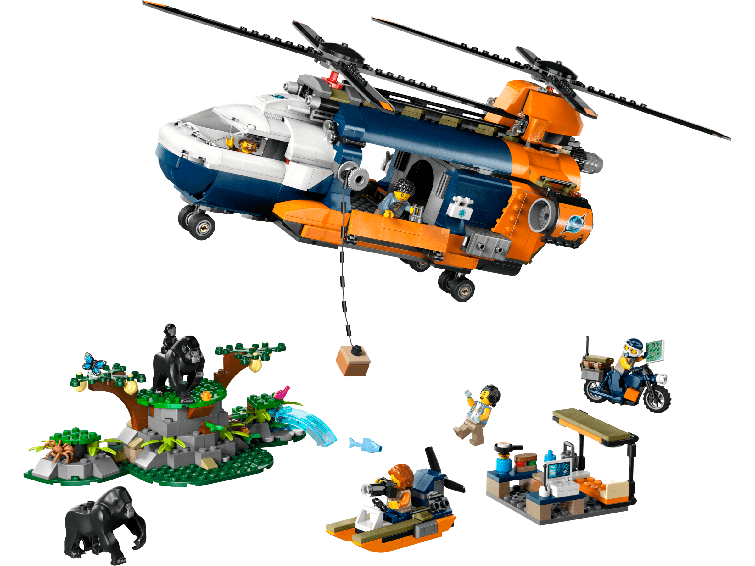 Helikopter badaczy dżungli w bazie