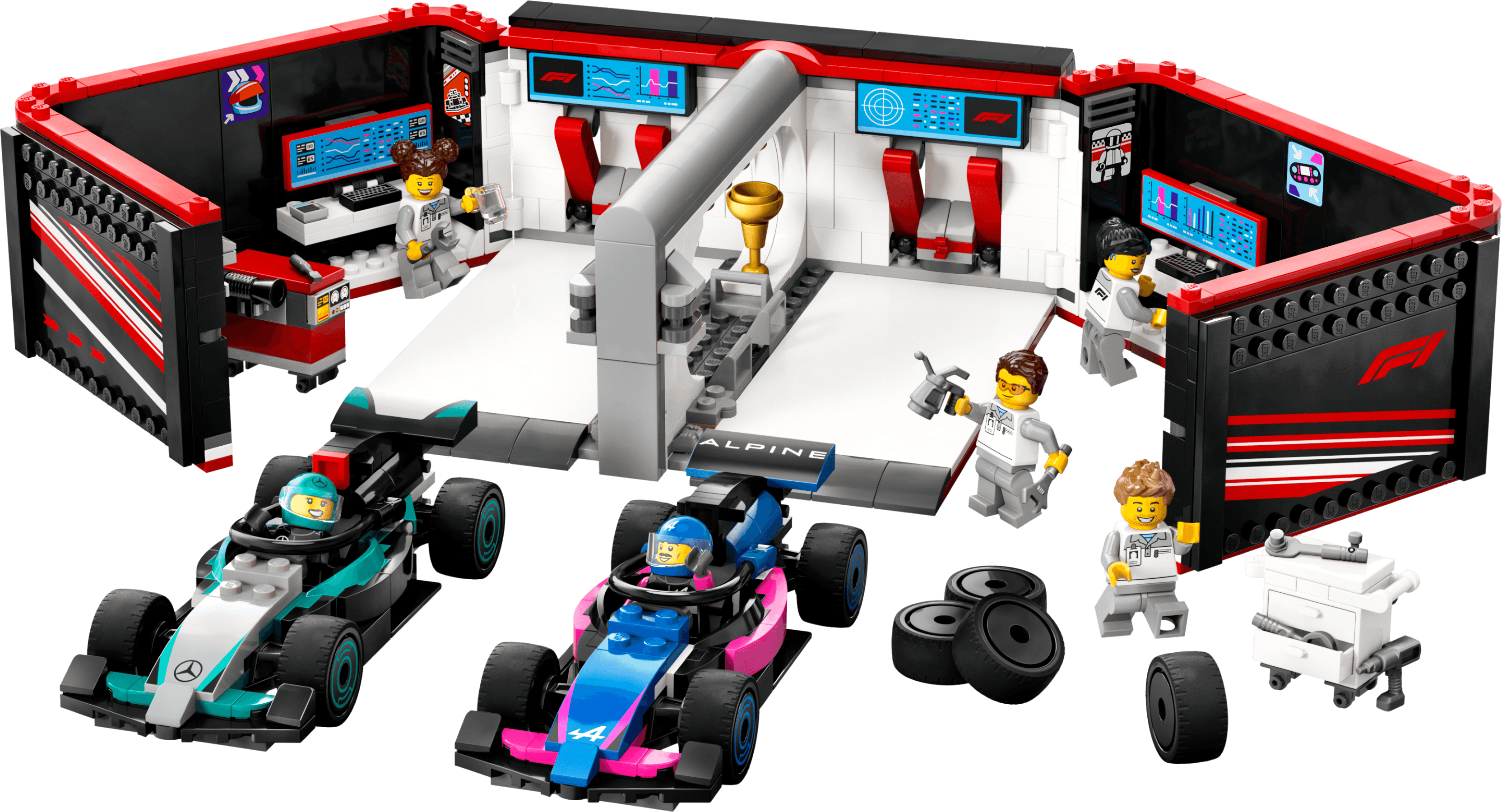 F1 Garaż i bolidy Mercedes-AMG i Alpine