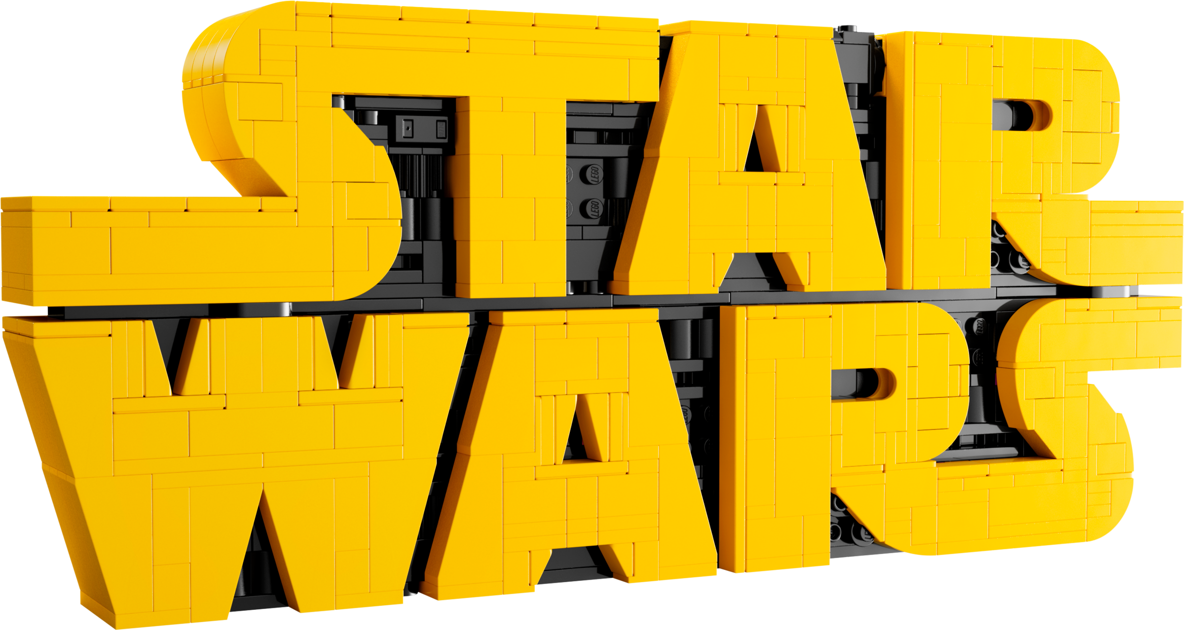 Logo Star Wars zbudowane z klocków