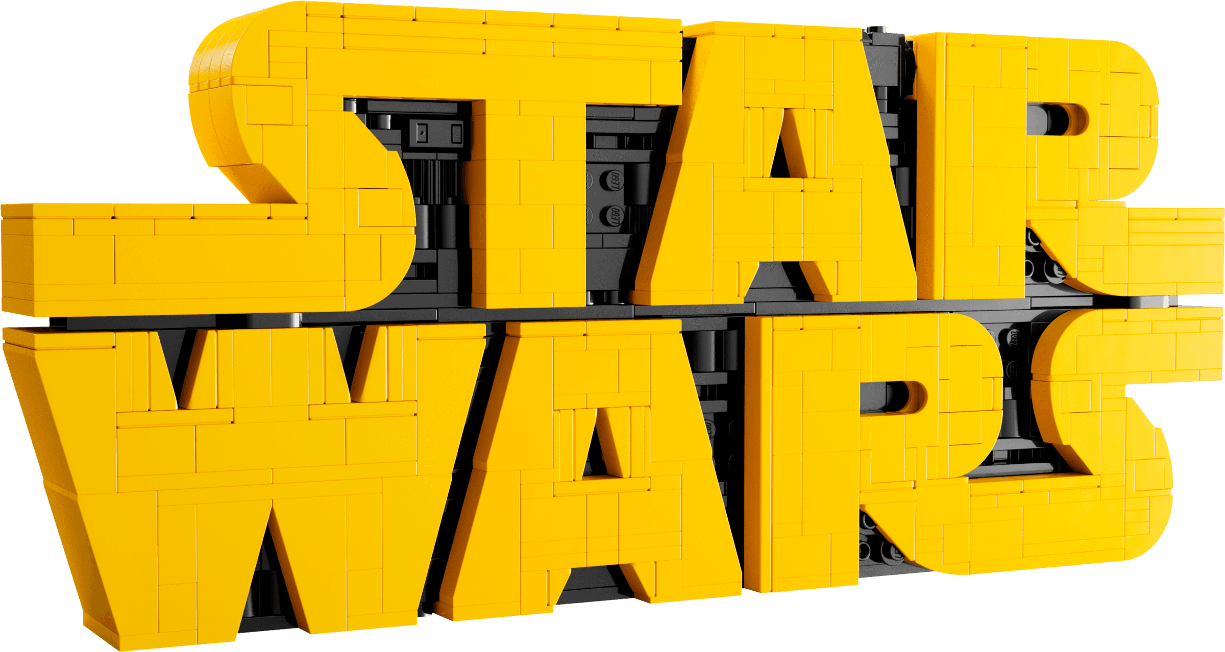 Logo Star Wars zbudowane z klocków